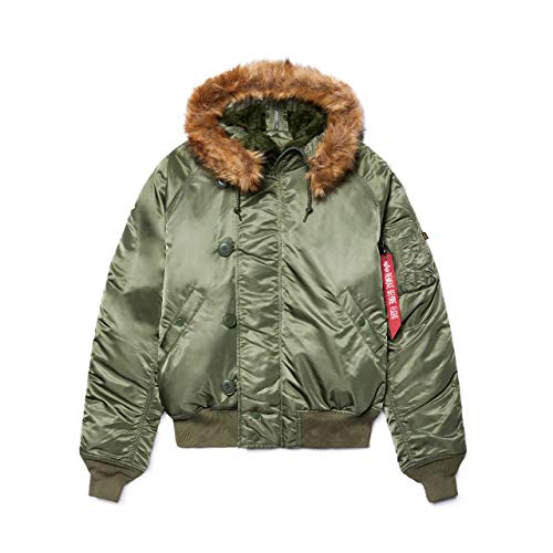 Alpha N-2B Short Waist Parka (Medium/Green) at Amazon Men's